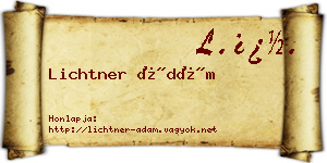 Lichtner Ádám névjegykártya